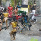 Ancient Mayan Warriors performing a 