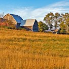 The Barn on the Hill in Evening Light
