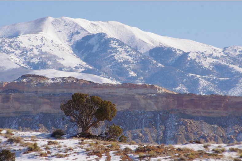 Frozen Landscape in Front of the Henry Mountains