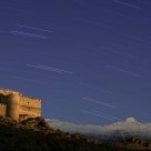 Star trails in the mountain