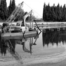 Excavator on River