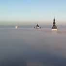 In the misty morning