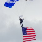 Jumping Off--Wings of Blue Parachute Team 