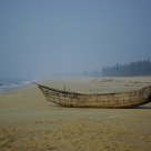 Sampan in sand
