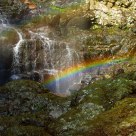 Rainbow under the waterfall