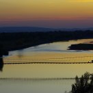 Bridge and river at dusk