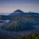 Volcanoes and night sky