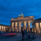 The Brandenburg Gate with car taillight traces