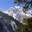 the peak of a snow mountain 
