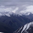 a far view at a peak of snow mountain