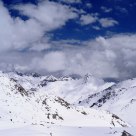 at  the peak of snow mountain