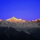 sunrise on the snow mountain