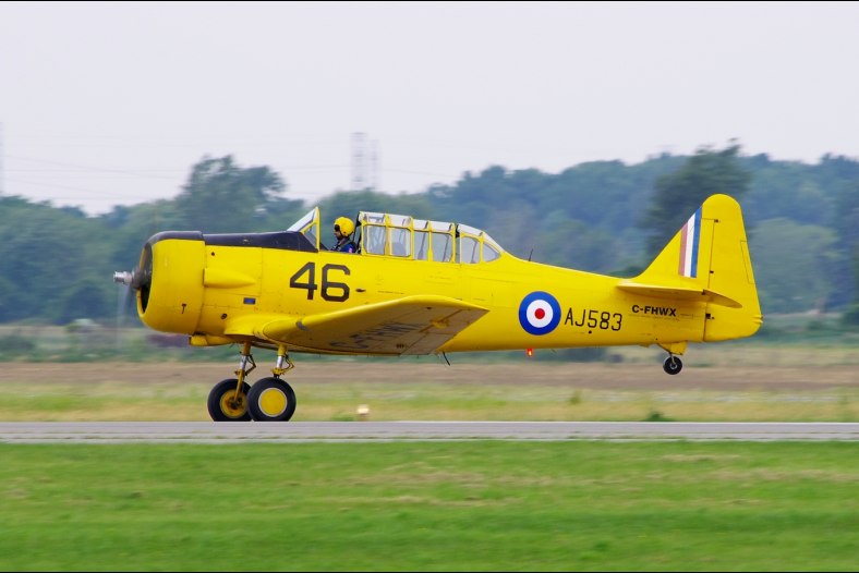 Canadian Harvard trainer taking off