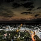 Night's first lights.