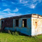 Landscape with old heated van