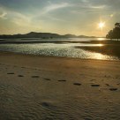 beach and sun set