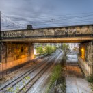 Under the railroad