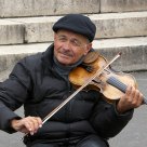 Portrait of a street artist violinist
