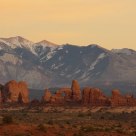 Arches in front of La Sal Mountains