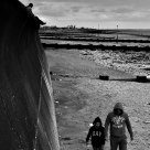 walking on the beach