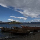 Boats in lugu lake