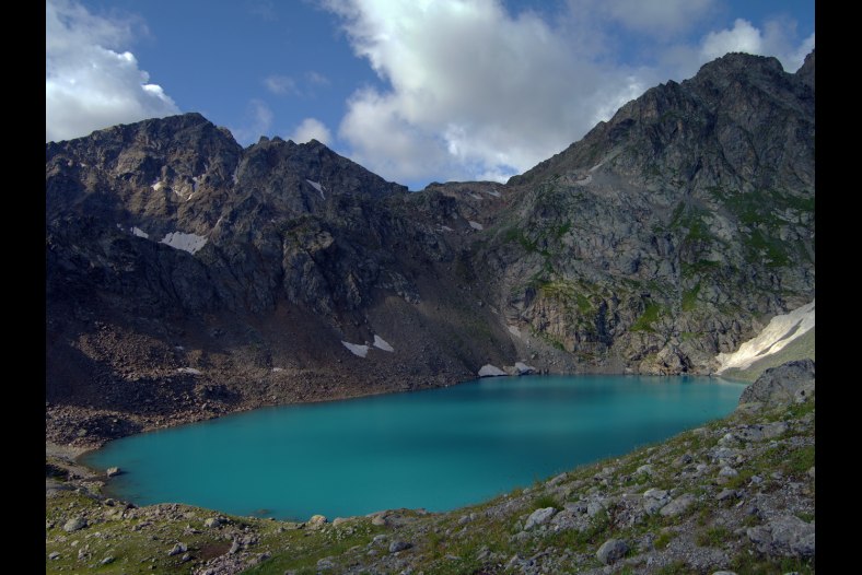 in a bowl of mountains