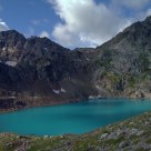 in a bowl of mountains