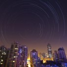 Star trails over Shanghai downtown