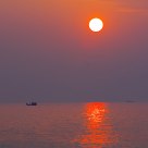 Sundown in the sea