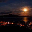 Moonrise over Rangitoto