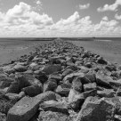Looking out on the Wadden Sea at Büsum (B&W)