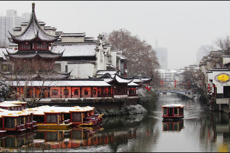 Inner QinHuai River in the snow
