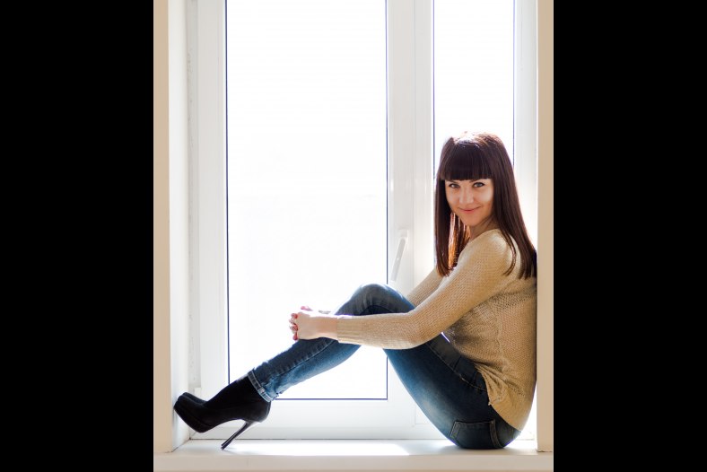 On a window sill