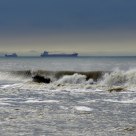 Ships waiting for access to Rotterdam harbour