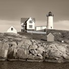 Nubble Light in Black and White