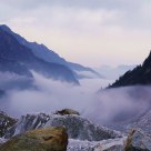 the end of a mountain glacier