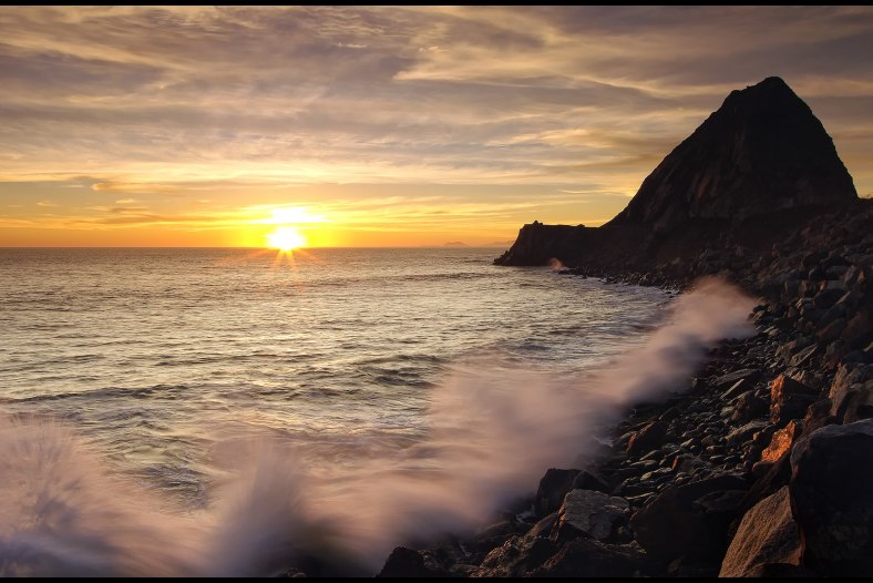 Mugu Rock Starburst Sunset