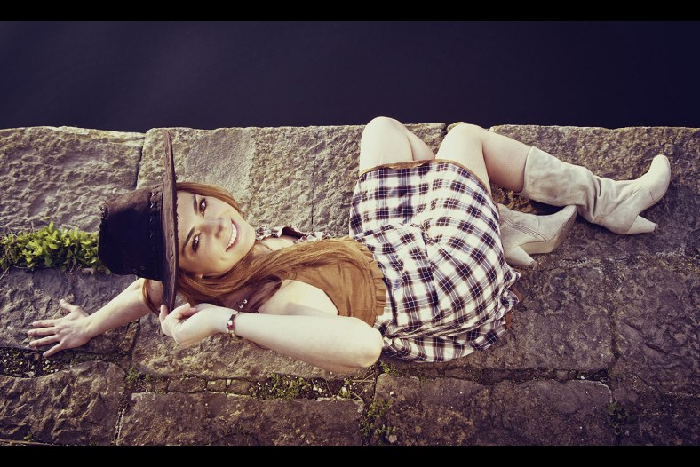 Lying at the lake