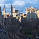 Sunset over the Union Square Park