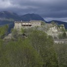Commanderie of Templiers under stormy sky